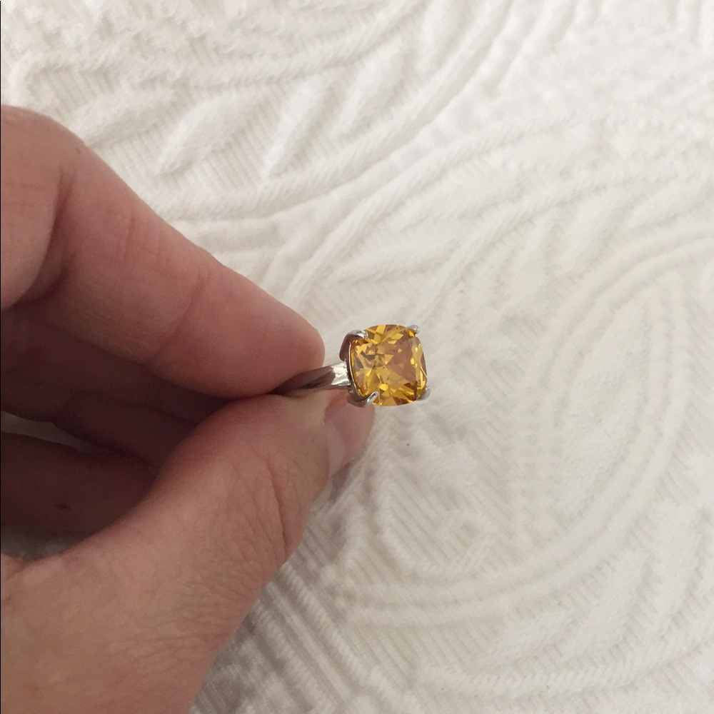 Emerald cut canary yellow diamond cubic zirconia - Picture 2 of 6